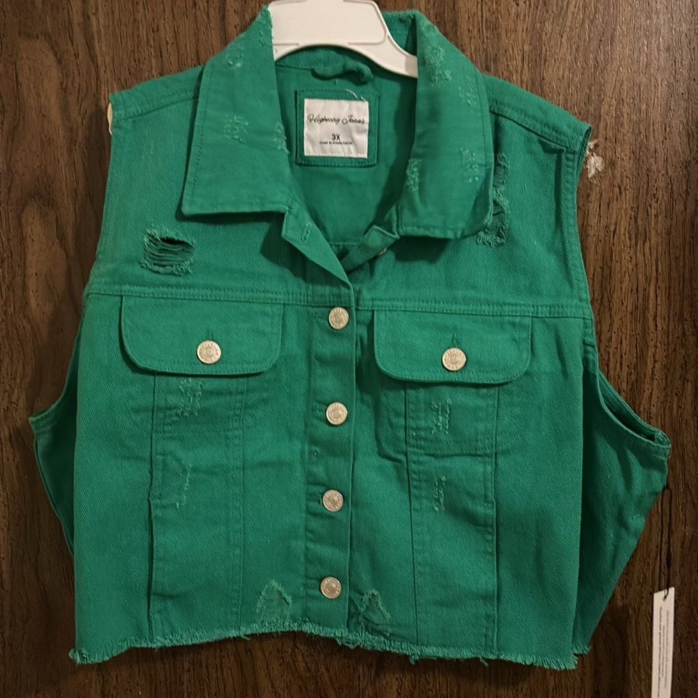 NWOT Highway Jeans green vest
